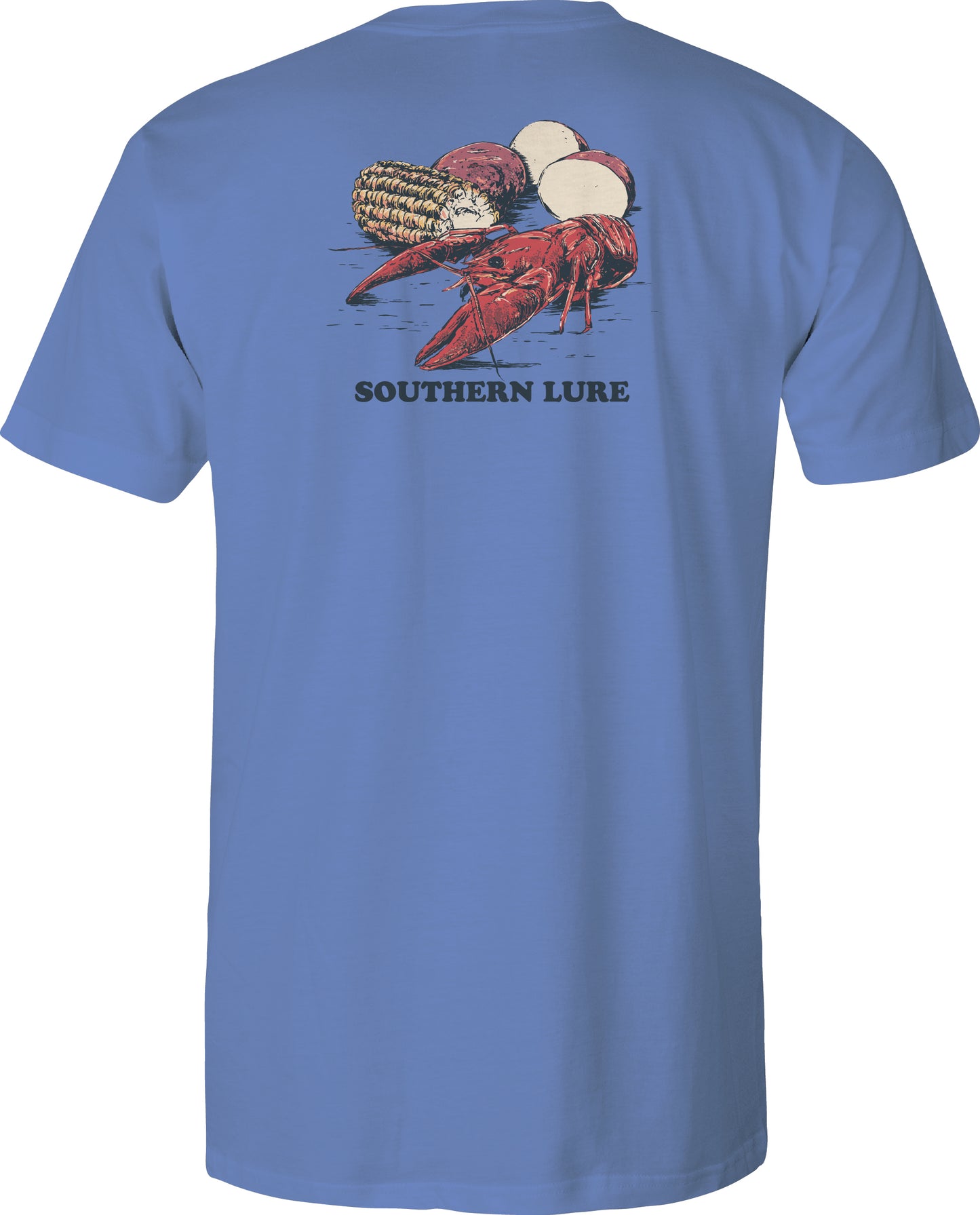 Adult Short Sleeve Cotton Tee Shirt Crawfish Boil - Dusk