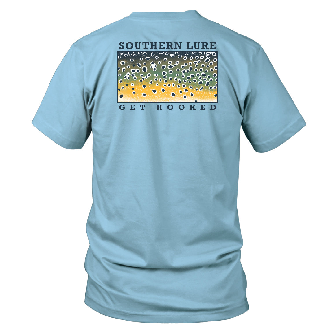 Toddler Short Sleeve Cotton Tee - Brown Trout - Sky Blue
