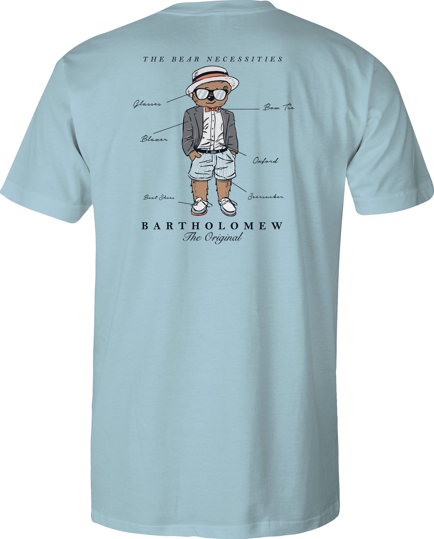 Toddler Short Sleeve Cotton Tee Shirt - Bear Necessities - Sky Blue