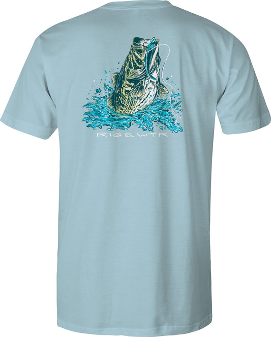 Adult Short Sleeve Tee RWP Bass Strike - Sky Blue