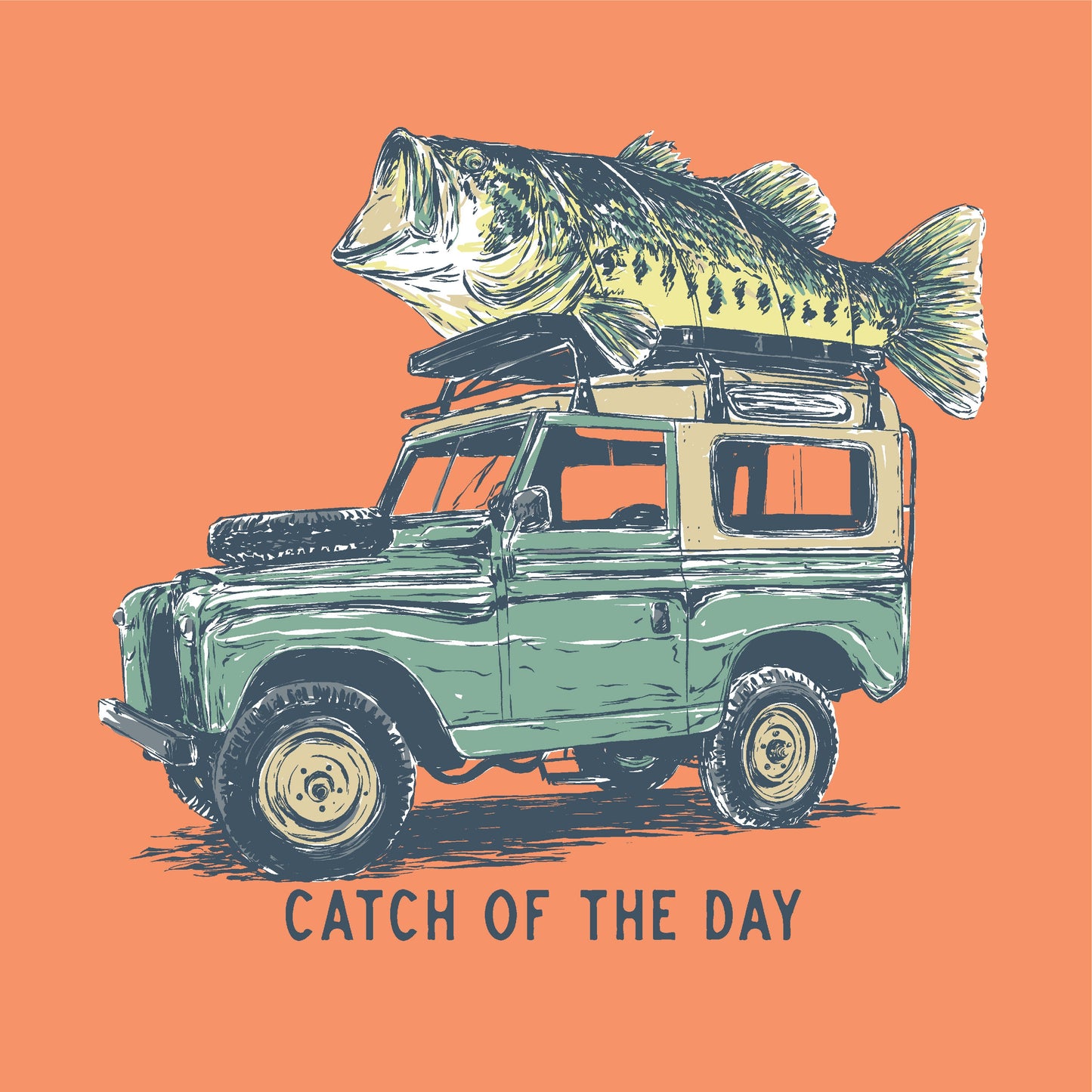 Men's Short Sleeve Tee Catch of the Day V6 - Melon