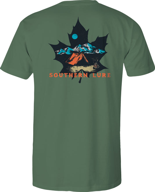 Toddler Short Sleeve Cotton Tee shirt - Leafing It All Behind - Oak Green