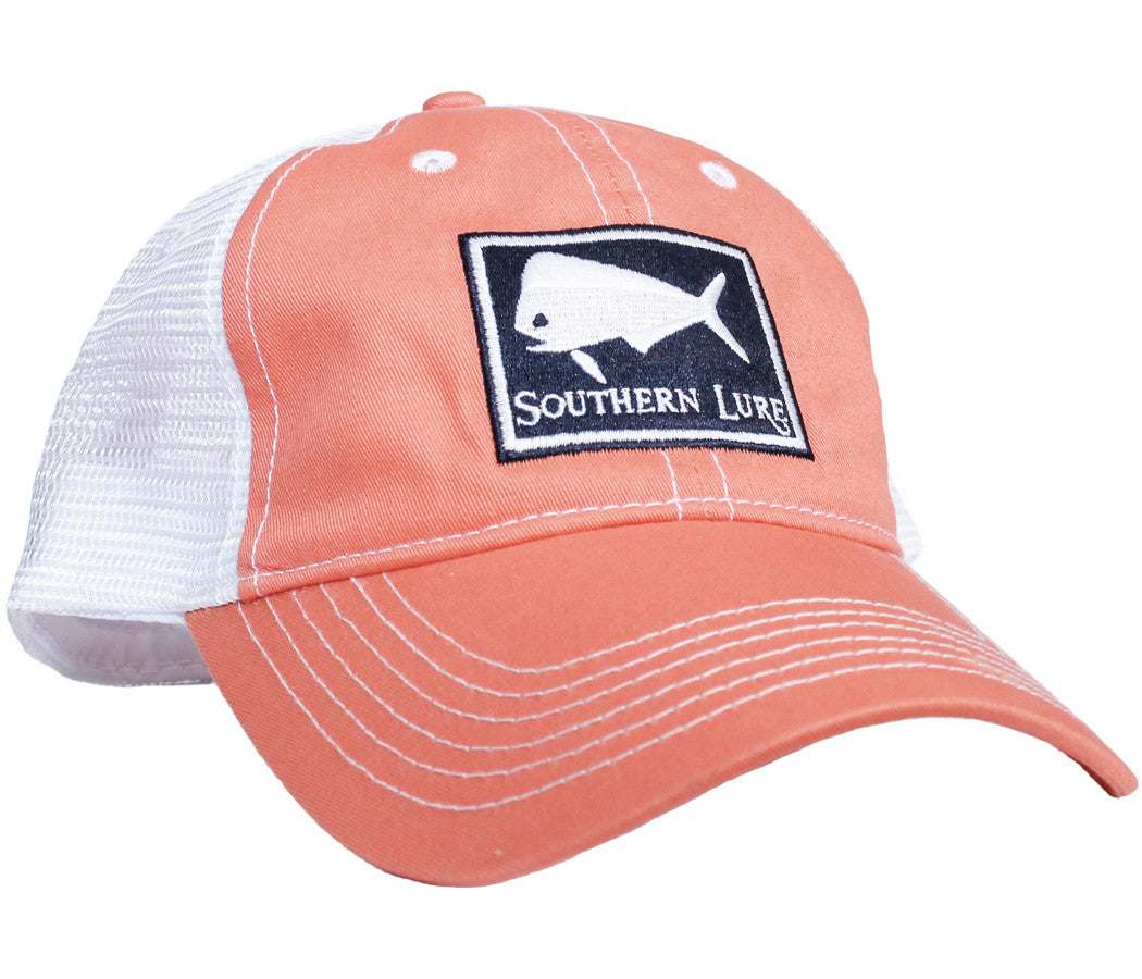 Trucker Hat - Melon w/Navy Patch