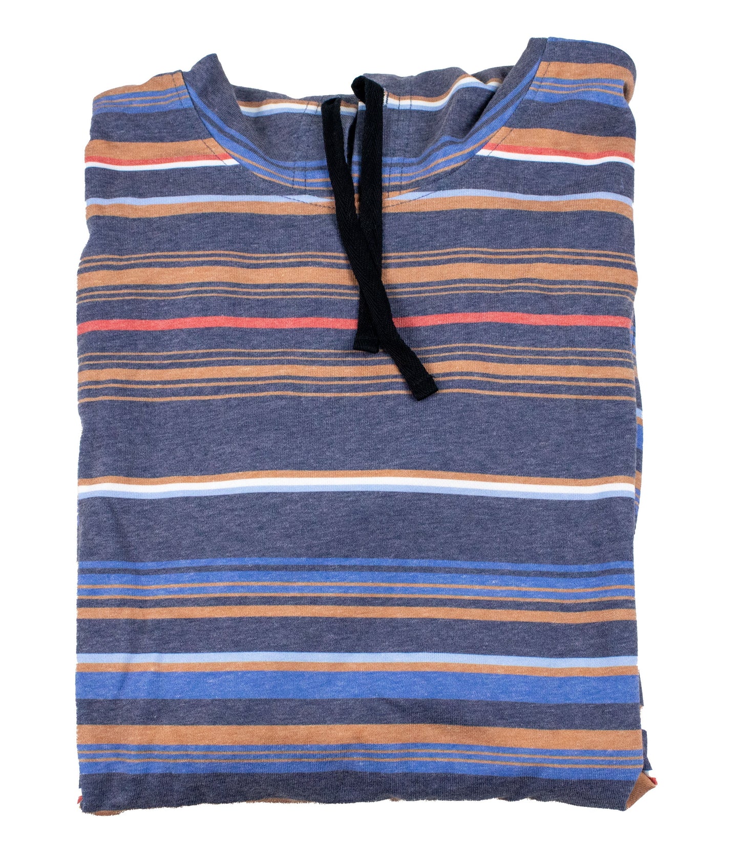 Adult Striped Fleece Hoodie Pullover Sweatshirt - Navy Clay