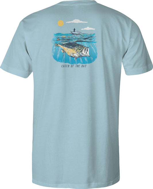 Toddler Short Sleeve Tee - Catch of the Day V2  - Sky Blue