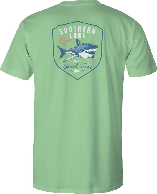 Toddler Short Sleeve Tee Shark Tours  - Mint