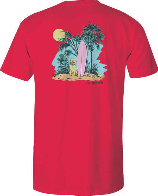 Toddler Short Sleeve Tee Surf Pup - Coral
