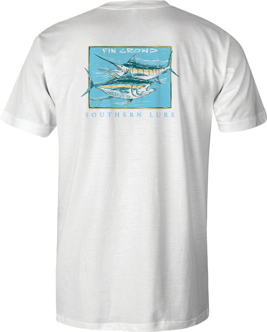 Adult Short Sleeve Tee  - Fin Crowd - White