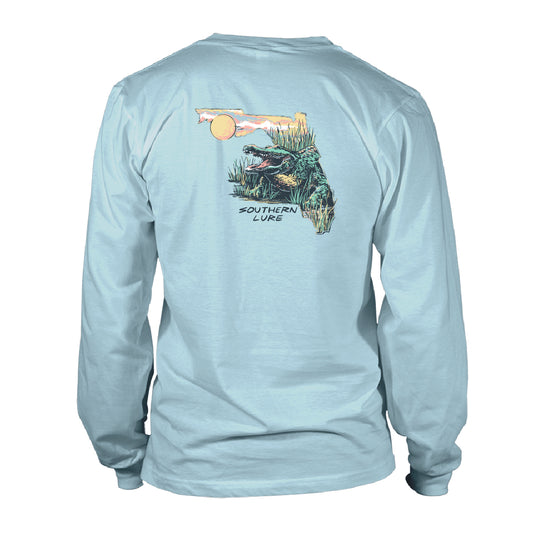 Toddler Long Sleeve Tee - FL Gator - Sky Blue