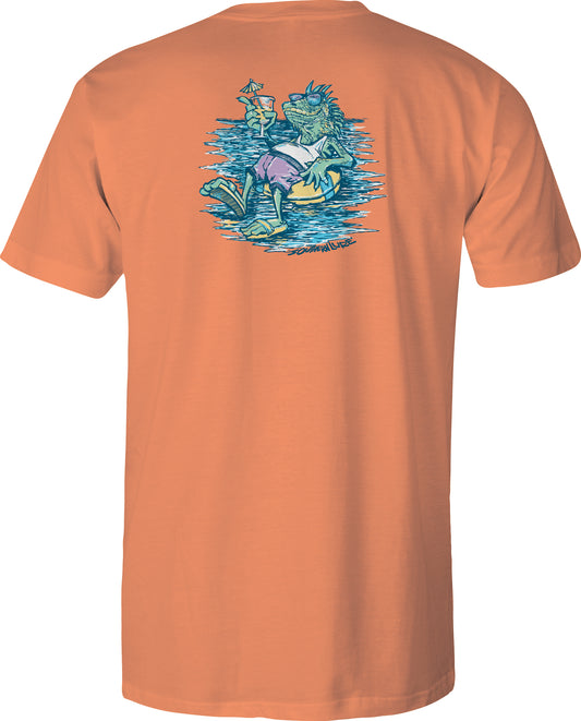Toddler Short Sleeve Tee Shirt Performance - Iguana Chill - Melon