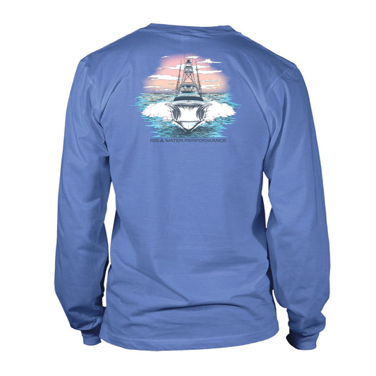 Youth Long Sleeve Performance UV50 - Sunset Boat - Dusk