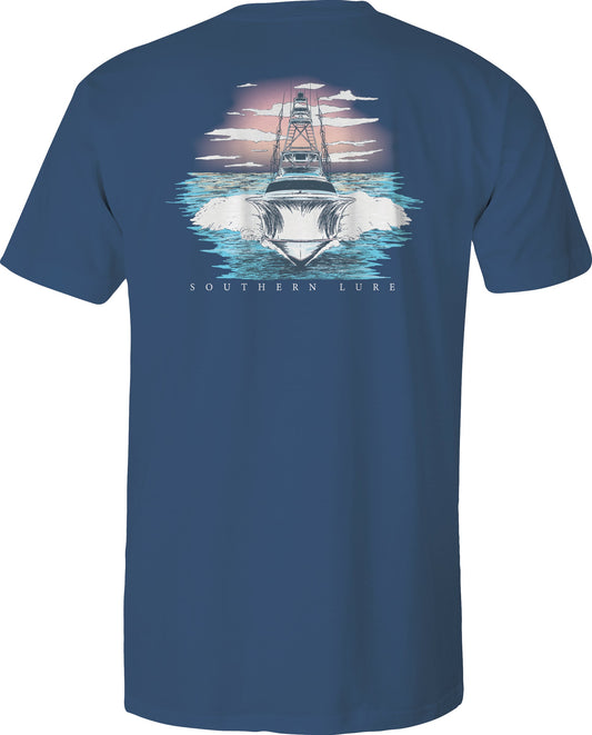 Adult Short Sleeve Tee Sunset Boater - Slate